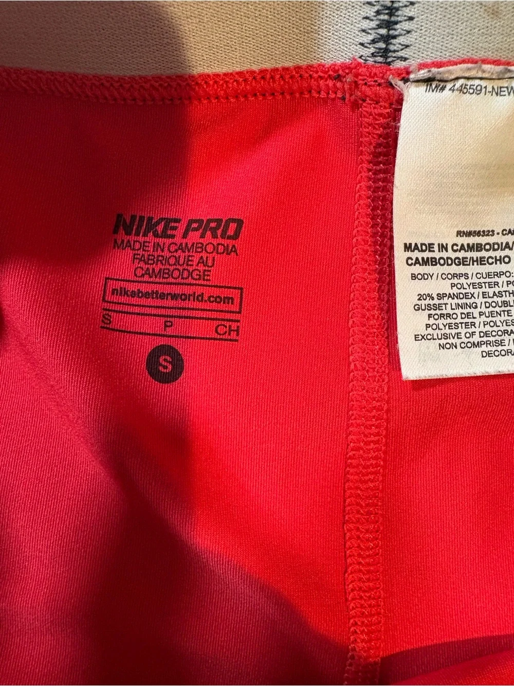 Nike Red Capri Leggings with Black Waistband